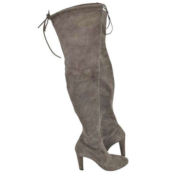 Stuart Weitzman Womens Highland High Heel Over the Knee Boot US 6 Grey Suede GUC - Picture 3 of 11